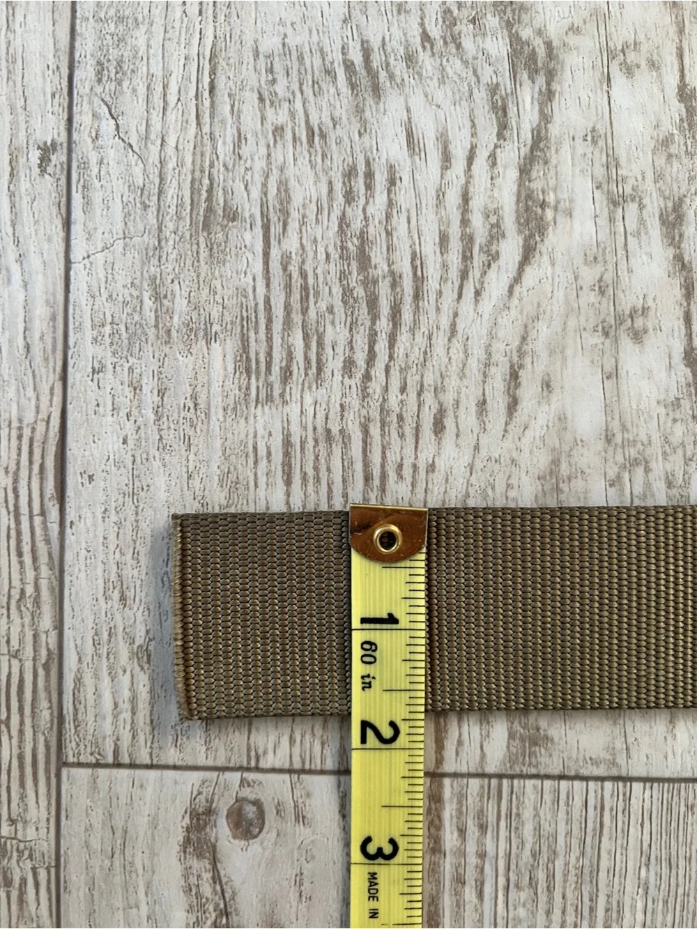 US Military Tan 499 Rigger's Belt labeled with NSN 8415-01-630-5496 Stamped 40